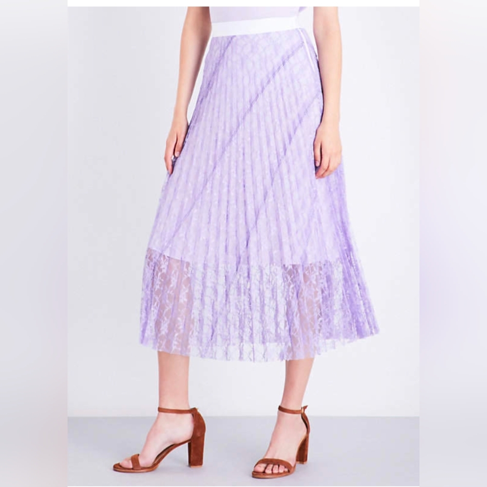 Sandro Paris Lace Lilac Midi Skirt